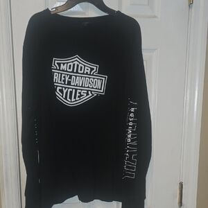 Harley-Davidson Black Long Sleeve Tee with White Logo